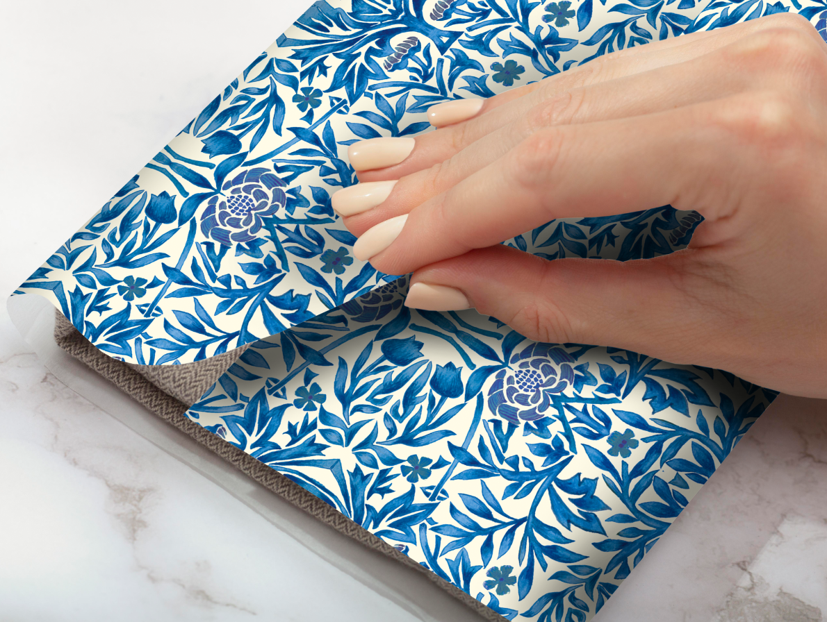 Blue Nouveau Wrapping Paper