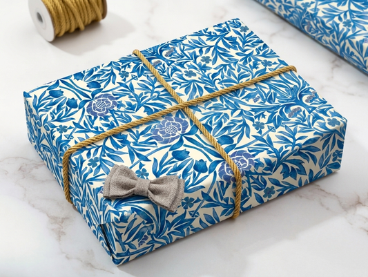 Blue Nouveau Wrapping Paper