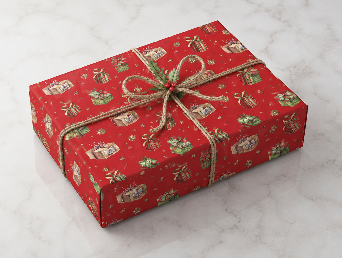 Crimson Gifting Wrapping Paper
