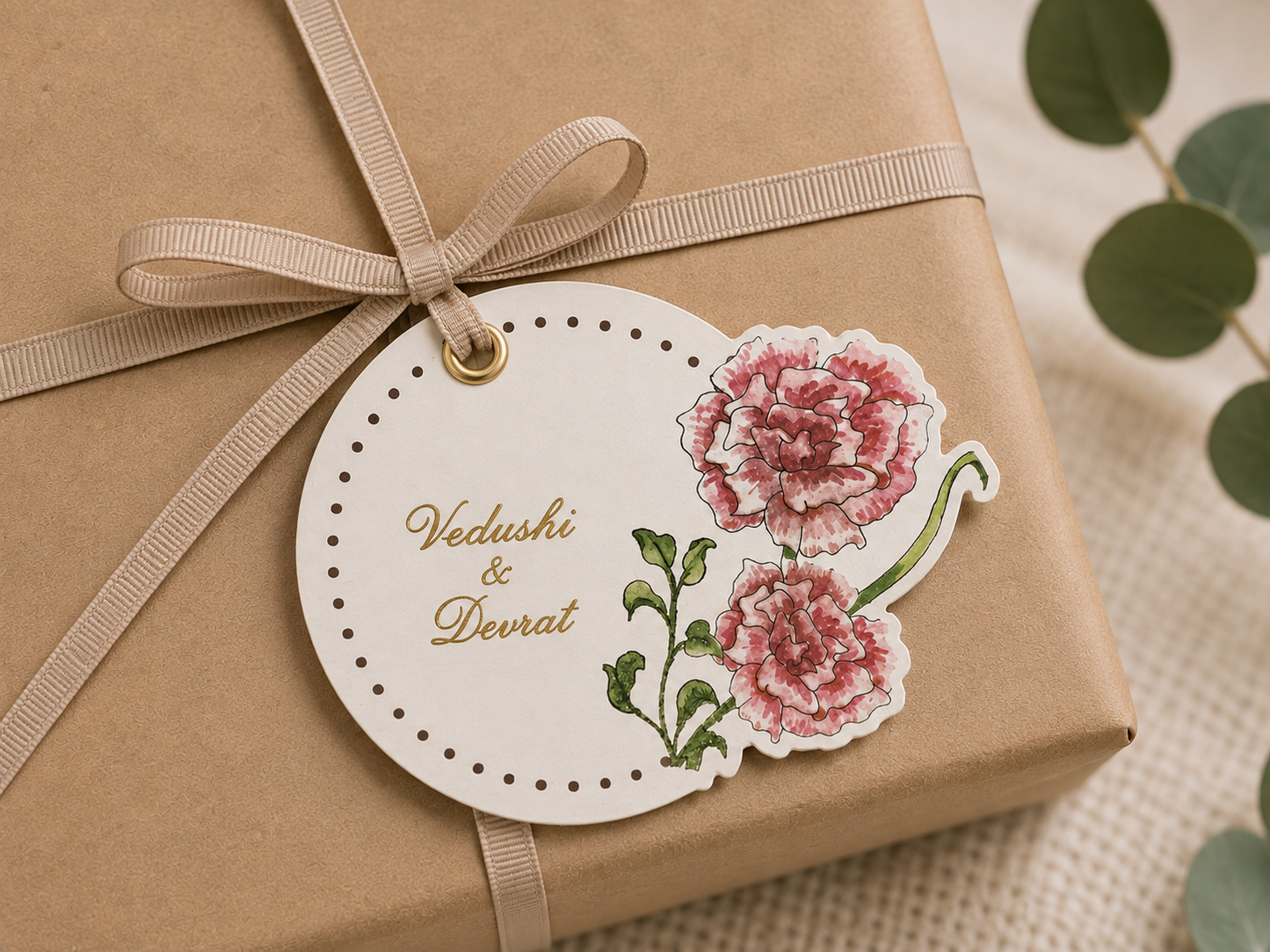Peonies world Flat Tag