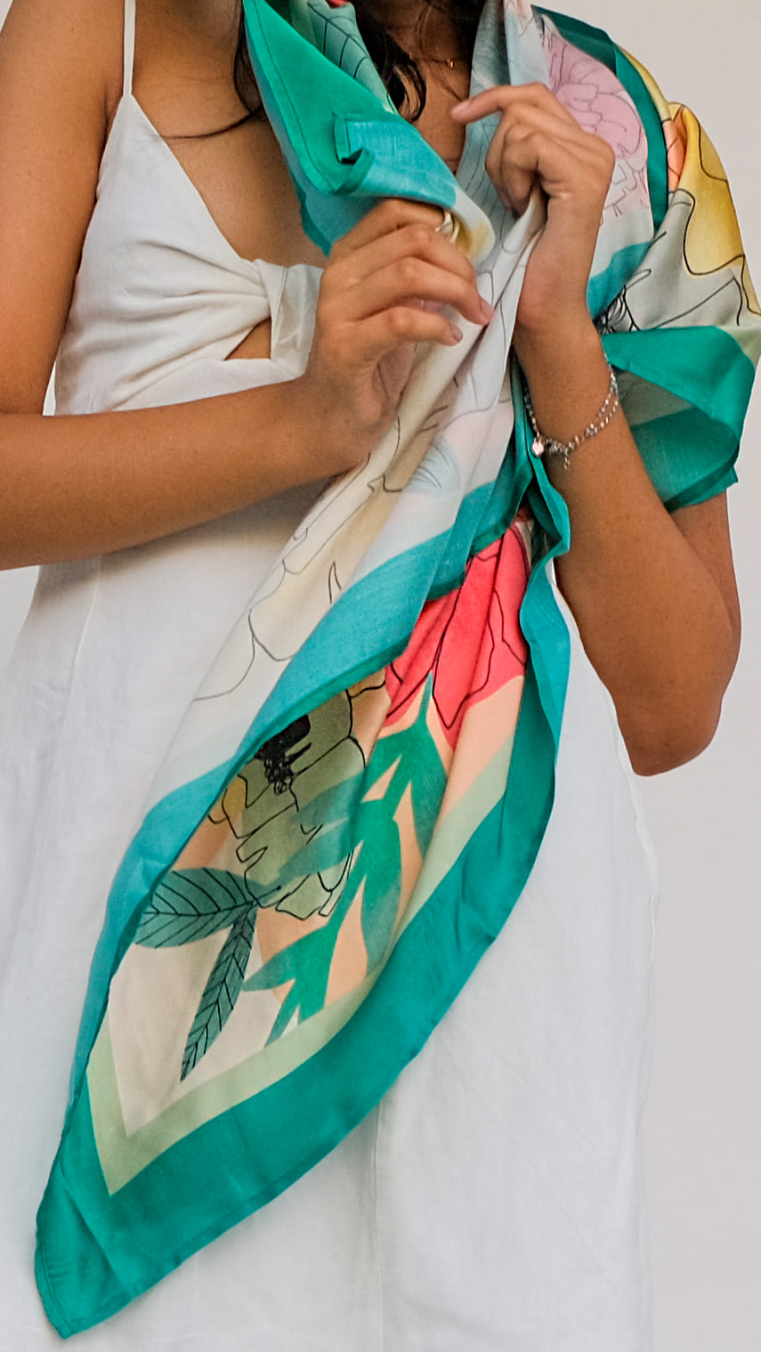 Spring Floral Scarf