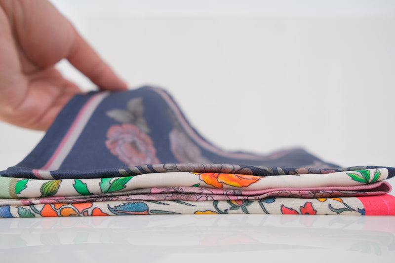 English Floral Pocket Square