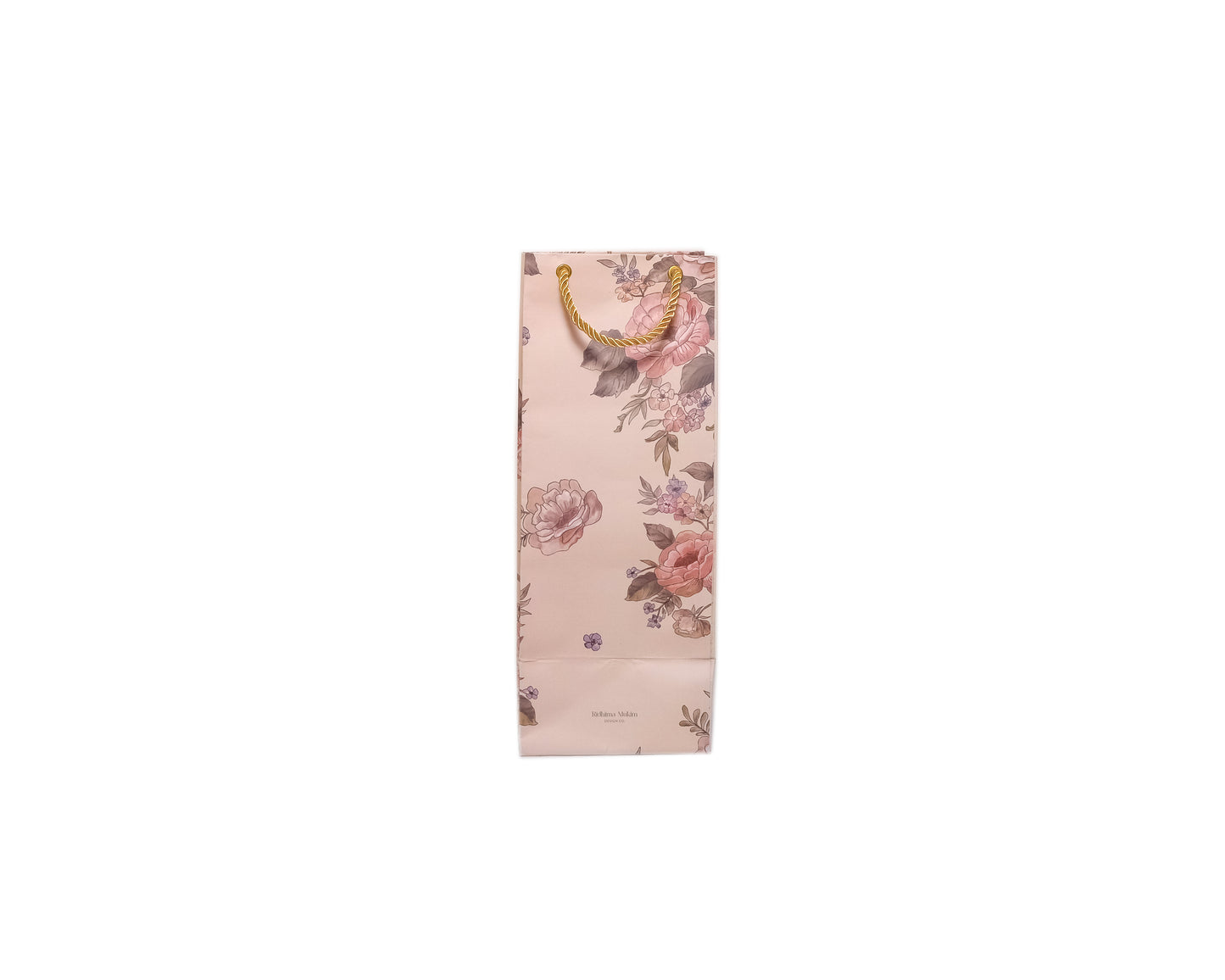 English Floral Ecru Wine Bag