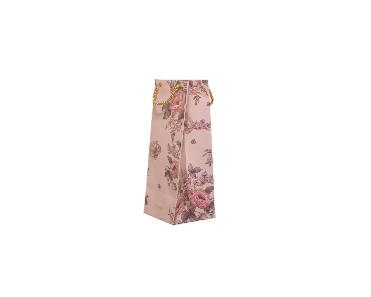 English Floral Ecru Wine Bag