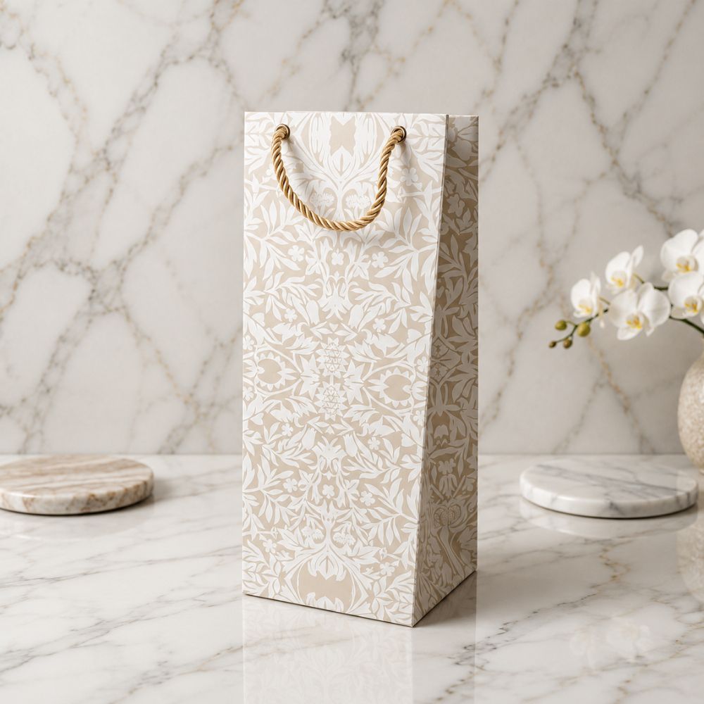 Beige Nouveau Wine Bag