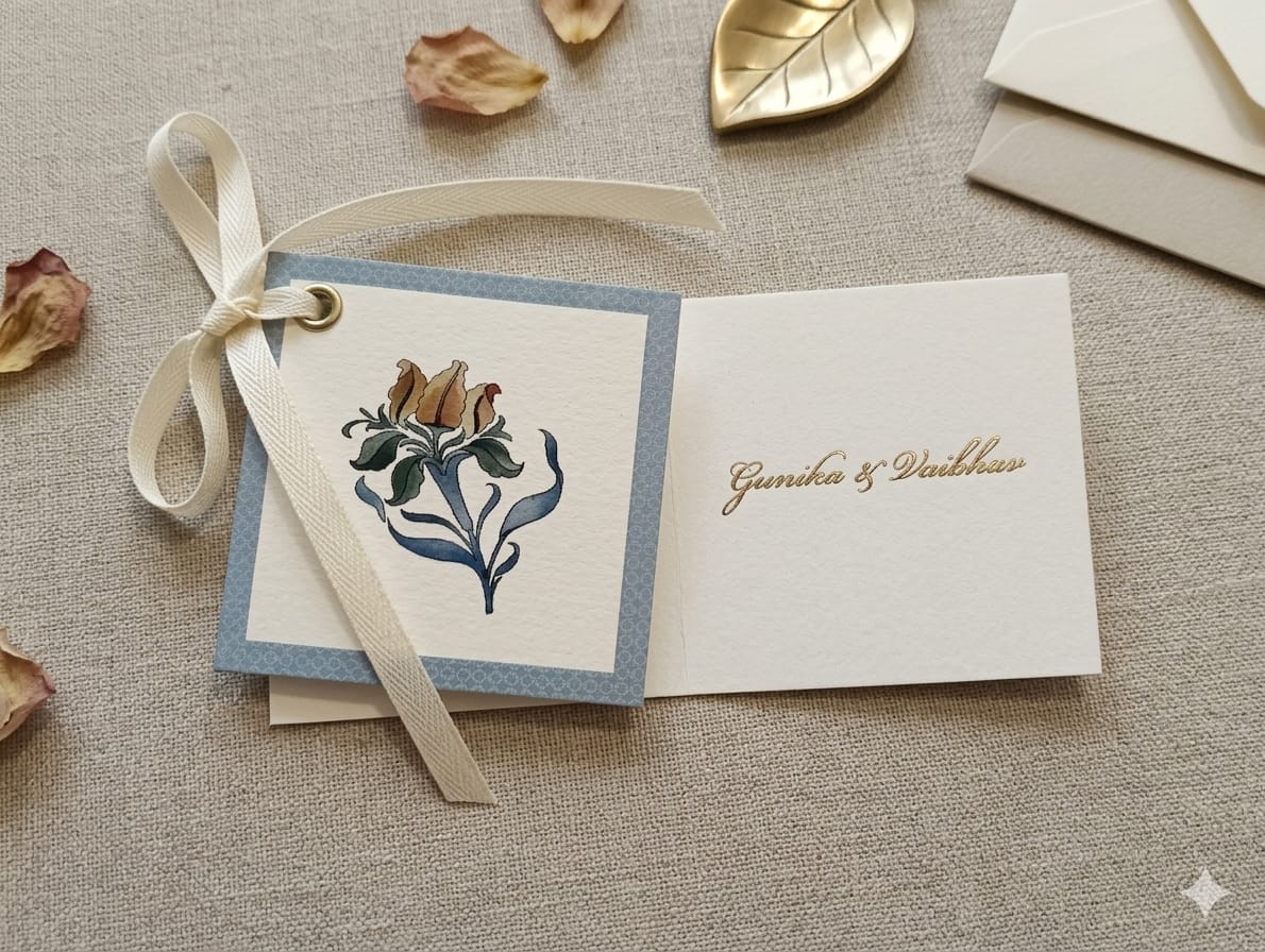 Mughal motif Folded Tag